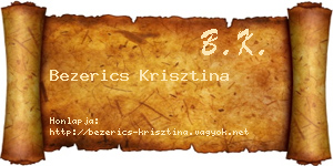 Bezerics Krisztina névjegykártya